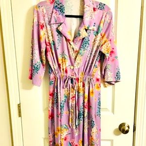 VINTAGE 40s Robe elastic waist long